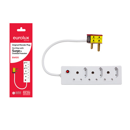 Wonder Plug 6 Way with Surge & Overload
