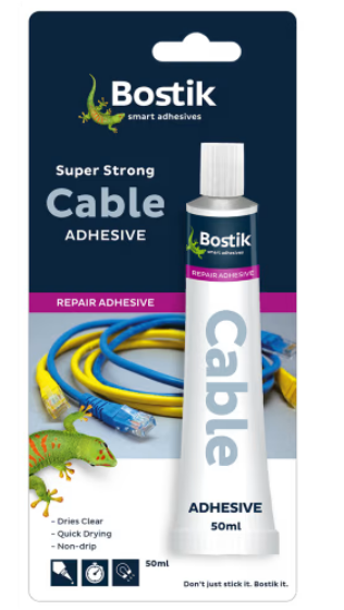BOSTIK CABLE ADHESIVE 50ML - QUICK DRY CLEAR GLUE