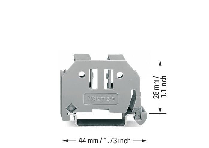 Screwless end stop; 10 mm wide; for DIN-rail 35 x 15 and 35 x 7.5; gray