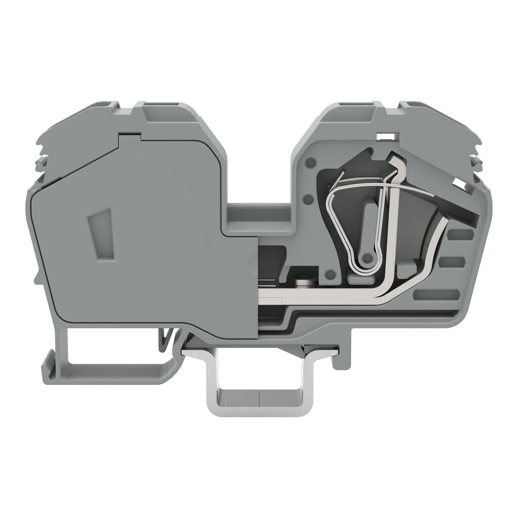 2-conductor through terminal block; 35 mm²; with integrated end plate; side and center marking; only for DIN 35 x 15 rail; CAGE CLAMP®; 35,00 mm²; gray