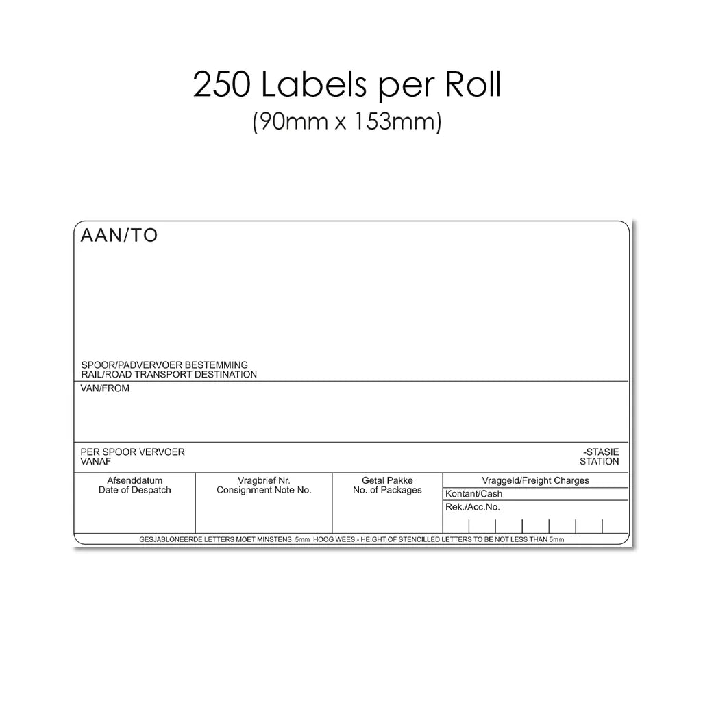 Labels Railway 152mm x 95mm Roll of 250 W290