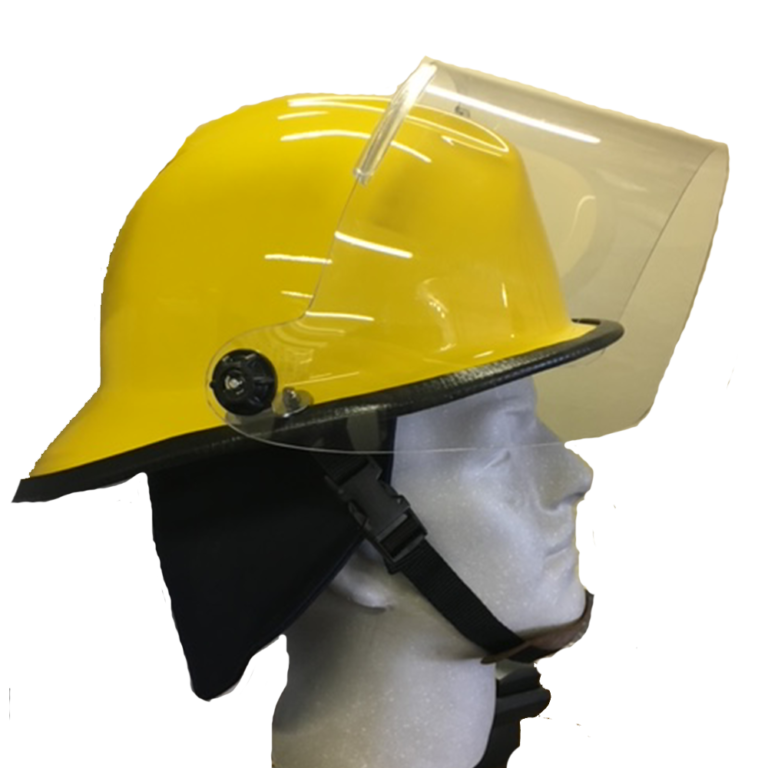 SA Fire Helmet c/w Neck Protection & Visor