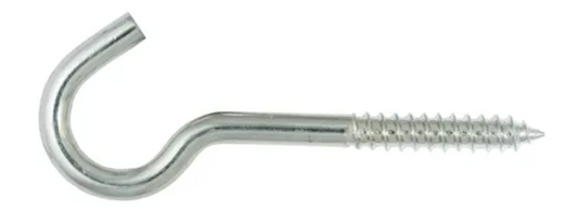 HOOK SCREW M/S GALV 5 X 54MM - COARSE THREAD.TIMBER/MASONARY WITH PLUG