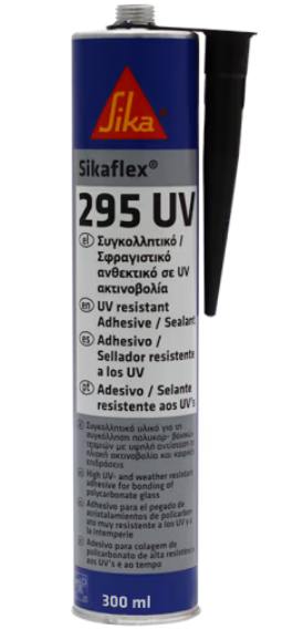 SIKAFLEX SEALANT 295i BLACK UV 300ML - ACRYLIC/POLYCARB -GLASS BONDING
