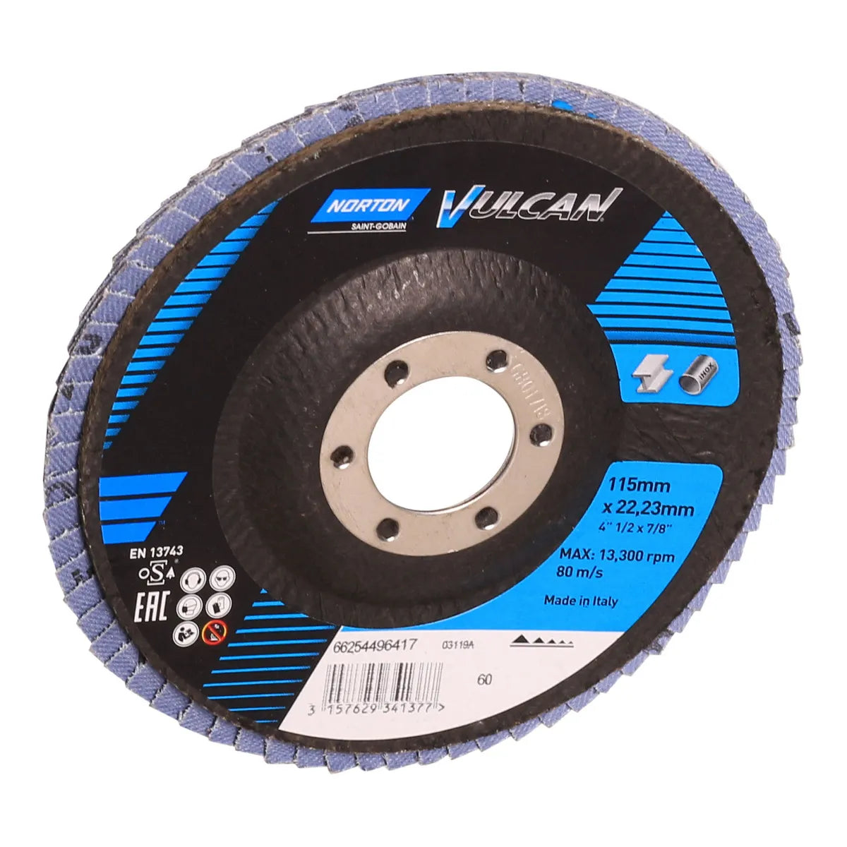 NORTON Vulcan Zirconia - Flap Discs 115 x 22.23 mm - 60 Grit